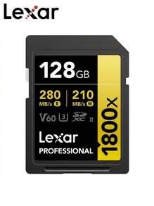 Lexar Professional 1800x SDXC UHS-II Memory Card 64GB 128GB 256GB 512GB 1TB 280MB/S Read Speed U3 High Performance Storage For 4K Video DSLR Camera - View 1