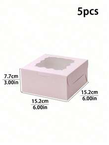 5pcs/10pcs/20pcs Scalloped Transparent See‑Through Window Gift Boxes Minimal Solid Paper Cases Decorative Packaging For Christmas Gifting & Party Gathering - View 16