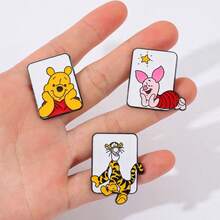 Disney 1pc Fashion Creative Cartoon Animal Cute Adorable Tigger Bear Enamel Pin, Painted Resin Cast, Contrast Color Metal Badge, Jewelry, Backpack & Clothing Accessory, Gift - Multicolor - View 3