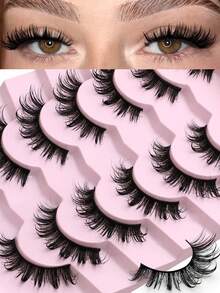 Comfortable Cat Eye False Eyelashes, Made Of Soft And Fluffy Faux Mink Fiber, Natural Full Design, Suitable For Various Eye Shapes, Reusable, Perfect For Parties And All Occasions - Black - View 7