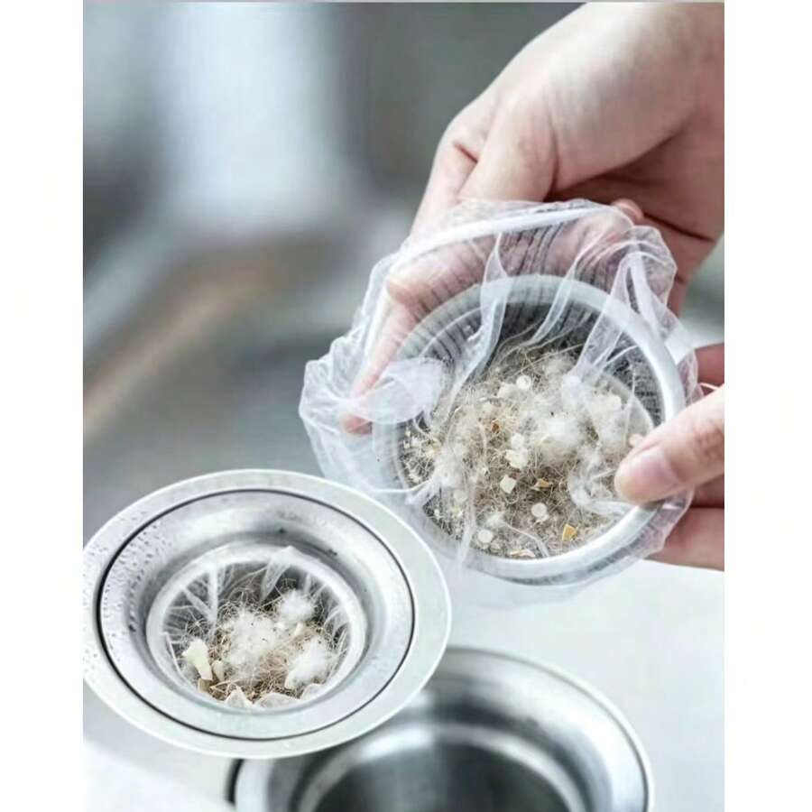 Disposable Sink Drain Filter Bags, 100/300/500 Counts, Household Drainage Strainer, Anti‑Clog Filter For Sink & Floor Drain, Packaged Design - Multicolor - View 1