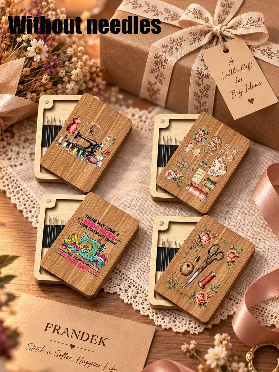 Flower Sewing Needle Case, Needle & Thread Storage Box, Pin Organizer - Floral Sewing Pattern Needle & Thread Storage Box, Sewing Needle Storage Tool, No Needles Included, Needle & Thread Organizer, Holiday Birthday Gift, Perfect Gift For Seamstresses, Sewing Enthusiasts And Embroidery Artists - Multicolor - View 1
