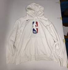 Nike NBA Men's Logo Sweatshirt With Drawstring And Kangaroo Pocket, Off-White, Adult - White - View 5