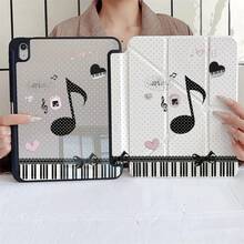 可愛音樂符號鋼琴鍵盤平板保護殼，附筆槽，相容於 iPad 10th Gen/Air 13(M3 2025)/Air 11(M3 2025)/11(A16 2025)/相容於 Galaxy S9/S7/S10+/相容於 Galaxy Tab S6 Lite 10.4 吋/相容於 MatePad - 彩色 - 查看 7