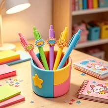 Pulpen Ballpoint Kata Ledakan Kartun Aneka Warna (8pcs/16pcs). Menggabungkan onomatopoeia yang menyenangkan seperti BOOM dan POW, dengan warna-warna cerah dan menarik perhatian. Cara menulis yang halus dengan sistem klik. Cocok untuk pelajar, perencana, dan catatan kantor sehari-hari, alat tulis yang kreatif dan energik. - Beraneka warna - View 7