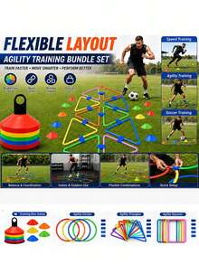 18pcs Random Color Bouncing Sensory Activity Set, Includes 6 Training Discs, Suitable For Fitness Training And Daily Commute - Multicolor - View 1