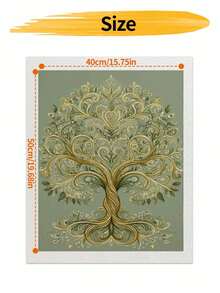 DIY Ornate Golden Tree Of Life (Frameless Or Framed 8x12 / 16x20 Inches) Paint By Numbers Kit (Acrylic) Arts & Crafts For Adult Beginners, Home Wall Decor, And Unique Holiday Gifts For Festive Living - Sets - View 10