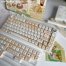 Christmas Meow Keycaps Berry Meow Keycaps Pudding Meow Keycaps Pixel Cat Keycaps Milk Brown Kitten Keycaps Cute DIY Cat Head Highly Attractive Side-Printed PBT Five-Sided Dye-Sublimation MOA Compatible With Mechanical Keyboards - View 8