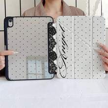 波點天使手寫風黑色蕾絲平板保護殼，附筆槽，相容 iPad 10th Gen/Air 13(M3 2025)/Air 11(M3 2025)/11(A16 2025)/相容 Galaxy S9/S7/S10+/相容 Galaxy Tab S6 Lite 10.4 吋/相容 MatePad - 彩色 - 查看 7