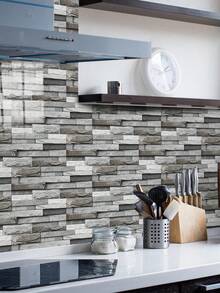 1/20pcs Waterproof And Oil-Proof 2D Brick Pattern Self-Adhesive Foam Wall Stickers, Durable PVC Wall Panels, Easy To Cut, Clean, Paste And Remove, Suitable For Home Renovation And Decoration In Kitchens, Bathrooms, Bedrooms, Offices, And Living Room - Tile Wall Stickers - View 6