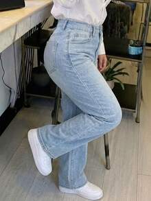 Women's Vintage Loose Boyfriend Straight Leg Denim Jeans Casual Fall - Light Wash - View 5