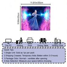 Disney Frozen Large Extended Mouse Pad Featuring Winter Castle Scene And Character Graphic Print, Full Desk Coverage Mat For Keyboard And Mouse Area, Smooth Fabric Top With Rounded Edges, Secure Rubber Base Design - View 13