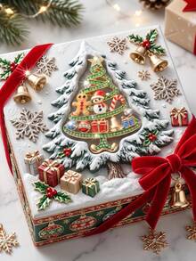 Julgransformad strassbrosch, snögubbe och pepparkaksgubbe med presentklocka, dekorativt tillbehör för kappa, tröja och väska, rolig dekorativ badge som julpartygåva - A - Visa 9