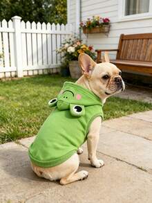 1pc Cute Cartoon 3D Animal Pet Hoodie | Warm Polyester Knit Fabric, Suitable For Medium And Small Dogs, Newborn Puppies, For All Seasons - Multicolor - View 5
