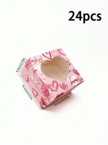 5pcs/10pcs/12pcs/24pcs Romantic Heart‑Window Paper Gift Boxes High‑End Printed Viewable Design Holiday & Party Favor Packaging Storage Cases - View 26