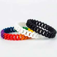 1pc Men's Colorful Braided Silicone Bracelet - Silicone Bracelet - View 7
