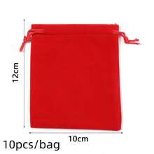 5/10pcs/Pack Velvet Jewelry Drawstring Bags, Soft Gift Pouches Suitable For Rings, Necklaces, Bracelets, Bags With Drawstrings Also For Parties, Weddings, Christmas, - Flocked Bag - View 8