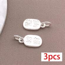 3pcs 18K Gold Plated Double Sided Chinese Character Charm Wealth Blessing Tag Pendant For DIY Bracelet Necklace Jewelry Making - Multicolor - View 11