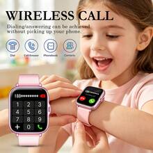 QAGSFLC Unisex Kids Smart Watch, 1.83-Inch Screen, Colorful Silicone Strap, Functions Include Alarm, Built-In Games, Pedometer, Calculator, Stopwatch, Wireless Calling, SMS Notification, Multiple Sports Modes, Remote Photo, Music Playback, 180mAh Battery. Perfect Gift For Boys And Girls. - Multicolor - View 7
