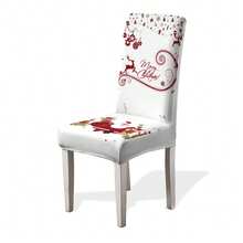 1/2/4/6pcs Christmas Print Chair Covers, Cartoon Holiday Atmosphere Decor, Dust-Proof Elastic Full-Coverage Chair Covers - Multicolor - View 19