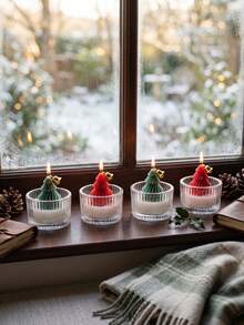 Christmas Holiday Candle, Christmas Tree Cup Wax, Shaped Aromatherapy Candle, Home Decor, Room Decor, Best Friend Gift, Women's Gift, Christmas Gift, Optional Gift Bag/Gift Box Packaging, Gift For Friends - Mini Cute Style - View 9
