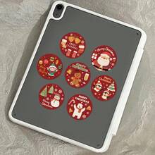 500pcs Merry Christmas Round Roll Stickers, Santa Snowman Waterproof Vinyl Stickers, Suitable For Phone, Tablet, Scrapbook, Gift Bags, Baking Packaging, Xmas Party Decor. - Multicolor - View 5