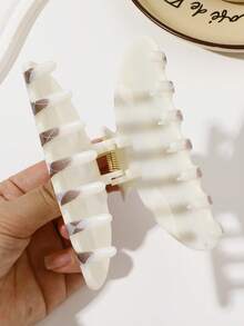 1件 PVC 焦糖棕美拉德棕灰色菱格復古拼色元寶髮抓夾 中號 後腦勺盤髮髮夾 髮飾 - 彩色 - 查看 5