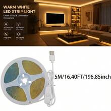 COB LED Tape Light, USB Button Control, Flexible Cuttable, Warm White Cool White, 1-5M Home LED Strip - 501 COB - View 9
