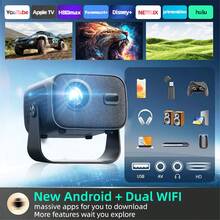 HUASHIJIE New Ultra HD Smart 5G Projector, 4K Home Cinema, Wall Projection Without Screen, 180° Rotation, Compact High Definition, Computer & Phone Screen Mirroring, Online Classes, Fitness, Office, Outdoor Camping, Room, Living Room, Dorm, Student Mini 1080P Projector, Valentine's Day, Christmas, Father's Day, Mother's Day Holiday Gift - UK Plug(220-240V) - View 9