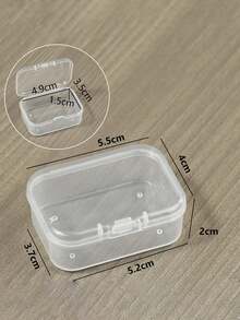 2/1pc Set 4-Compartment Transparent Storage Box, Suitable For Jewelry, Hair Accessories And Hair Clips, Practical Dust-Proof Desktop Organizer - Multicolor - View 8