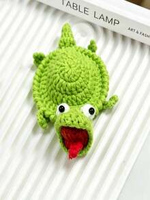 1Pc Handmade Crochet Lizard Coaster & Storage Pad, Cute Reptile Non-Slip Heat Resistant Reusable Drink Mat, Funny Novelty Coffee Tea Mug Pad, Fall Home Kitchen Dining Table Decor, Holiday Gift For Christmas Thanksgiving & Daily Use. Room Decor - Multicolor - View 13