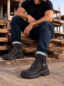 Men Industrial & Construction Boots - Coffee - View 2