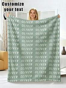 1pc Customized Photo Blanket, Personalized Flannel Blanket With Photo And Text, Office Nap Blanket, Comfortable Blanket, Mother's Day, Father's Day Gift For Parents, Bedding Blanket, Bed Customized Blanket, Customized Text Blanket, Personalized Home Blanket - Multicolor - View 7