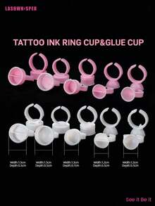 100pcs Disposable Tattoo Ink Cups, Glue Cups For Eyelash Extensions And Tattoo Ink - Eyelash Glue Cups, Eyebrow, Lip And Eyeliner Pigment Cups - Multicolor - View 5