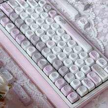 Keycap Boneka Lucu DIY Sangat Menarik PBT 5 Sisi Dye-Sublimation MOA Bulat Kompatibel Dengan Keyboard Mekanik - View 11