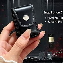 Portable Mini Lighter Storage Bag, Flip Snap Button Protective Pouch With Rear Belt Loop, Compact Waist Carry Holder, Wearable Belt Sleeve For Lighter, Secure Snap Fastener, Ideal For Outdoor, Camping, Daily Travel, Hands-Free Carry - Multicolor - View 8