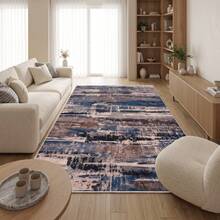 Washable Modern Minimalist Patterned Area Rug – Scandinavian Geometric Design, Contemporary Washable Carpet For Living Room, Bedroom & Home Decor - Camel - View 3