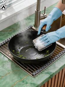 1pc 47cm 15-Tube Stainless Steel Foldable Sink Drain Rack, Space-Saving Dish Drying Rack With Roll-Up Design, Suitable For Kitchen Dish Washing, Drying And Draining, Cloth And Sponge Drying Rack - Light Grey - View 12