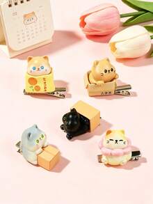 1pc Cute Cartoon Cat Hair Clip For Women, Funny Hair Accessory, Suitable For Daily Use, Gift Choice - Multicolor - View 1