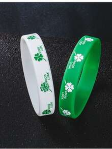 2pcs/Set Minimalist GOOD LUCK Men's Silicone Bracelet - Silicone Bracelet - View 2