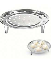 Stainless Steel Steamer Rack, Stainless Steel Steamer Rack With Detachable Legs Steamer Plate, Pressure Cooker Round Pot Steamer Plate Suitable For Steamer Cookware Pressure Cooker, Suitable For Dumplings, Seafood, Buns, Meat - View 2