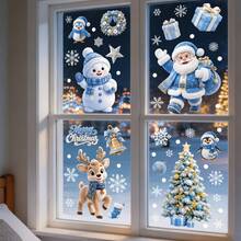 53pcs/4sheets Christmas Window Stickers - Easy To Apply And Remove, No ...