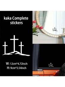 1pc Car Pattern Hollow Craft Personalized Car Body Decorative Sticker, Suitable For Car Tail, Car Door, Trunk, Laptop, Luggage Surface DIY Decoration Sticker - A - View 4