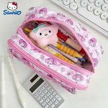 Hasbro Sanrio Hello Kitty & My Melody Ita-Style Large Capacity Pencil Pouch, Cute Pink Multi-Layer Storage Bag, Versatile Organizer Case For Stationery, Cosmetics & Travel Essentials, Ideal Gift For Sanrio Fans - A - View 2