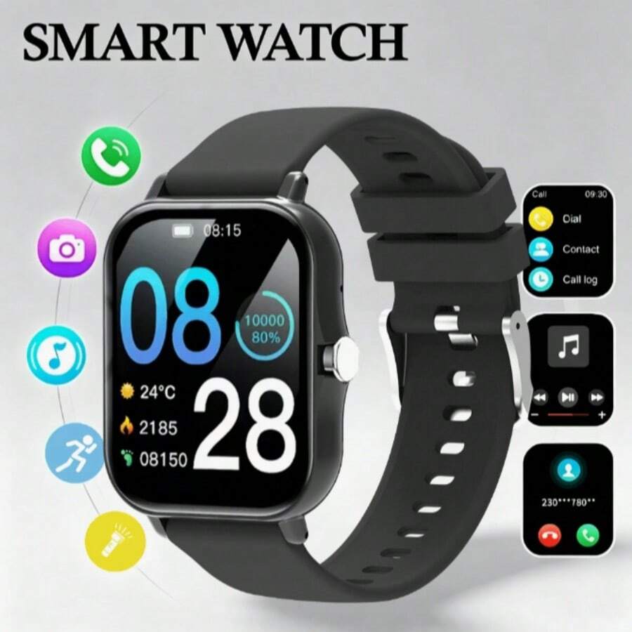 ZhiKexing 1.83 Inch Smart Watch, Compatible With IOS And Android Phones, (Call/Answer Calls), Multiple Sports Modes/Massive Watch Faces/Built-In Games/AI Voice Control/Unisex Sports Watch - View 1