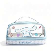 Hasbro Sanrio Licensed Clear Double-Layer Hand Pencil Case, Kuromi Cinnamoroll My Melody Hello Kitty Large Storage Bag, Ita-Bag Style Display Design, Portable Organizer For Stationery & Daily Essentials, Ideal Gift For Sanrio Fans - A - View 13