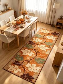 1pc Autumn Maple Leaf Pastoral Style Home Decor Rug, Orange Brown Beige Green, Long Strip Rug, Suitable For Hallway Entryway Corridor Stairs Living Room, Decorative Rug, Bedroom Decor, Small Rug, Rug, Home Decor, Living Room Rug - Multicolor - View 16