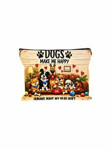 2D Cute Puppy Print Multifunctional Portable Makeup Bag, Travel Multi-Function Toiletry Bag, Essential For All Seasons, Suitable For Airport, Gym, Dorm, Office, Home, Commute And Daily Use, Holiday Gift, Ideal Gift For Dog Lovers - Multicolor - View 11