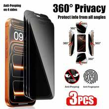 XINHONGYU 3片裝 360°全覆蓋隱私鋼化玻璃螢幕保護貼，4層防護，5倍強化玻璃，防偷窺、防摔、防刮、防指紋，無氣泡易安裝，相容手機殼，適用於 iPhone DUO/18 Pro Max/18 Pro/17 Pro Max/17 Pro/17 Air/17/16E/16 Pro Max/16 Pro/16 Plus/16/15 Pro Max/14 Pro Max/13/12/11/XS Max/XR - 3件 - 查看 39