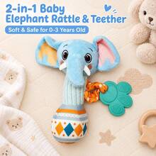 Teething Grip Bar Plush Doll Baby Doll Newborn Infant Educational Soothing Bed Bell Baby Rattle - Elephant - View 4